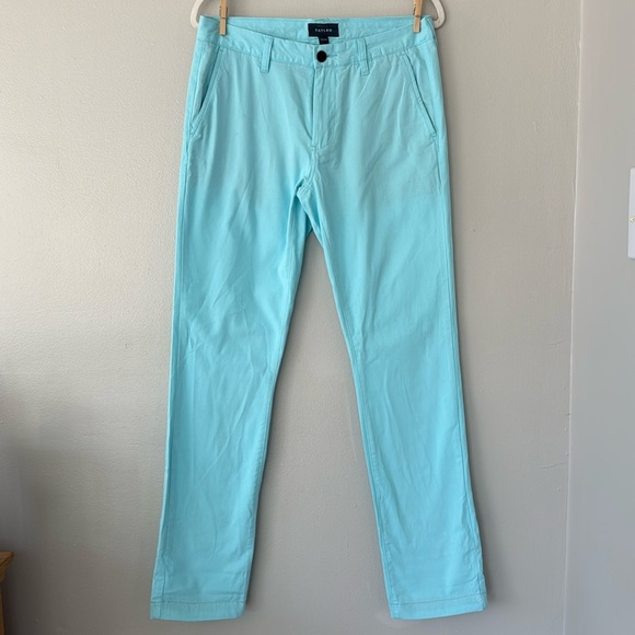 Taylrd Tech Chino Pants - Slim Fit - Turquoise Blue - Picture 1 of 5